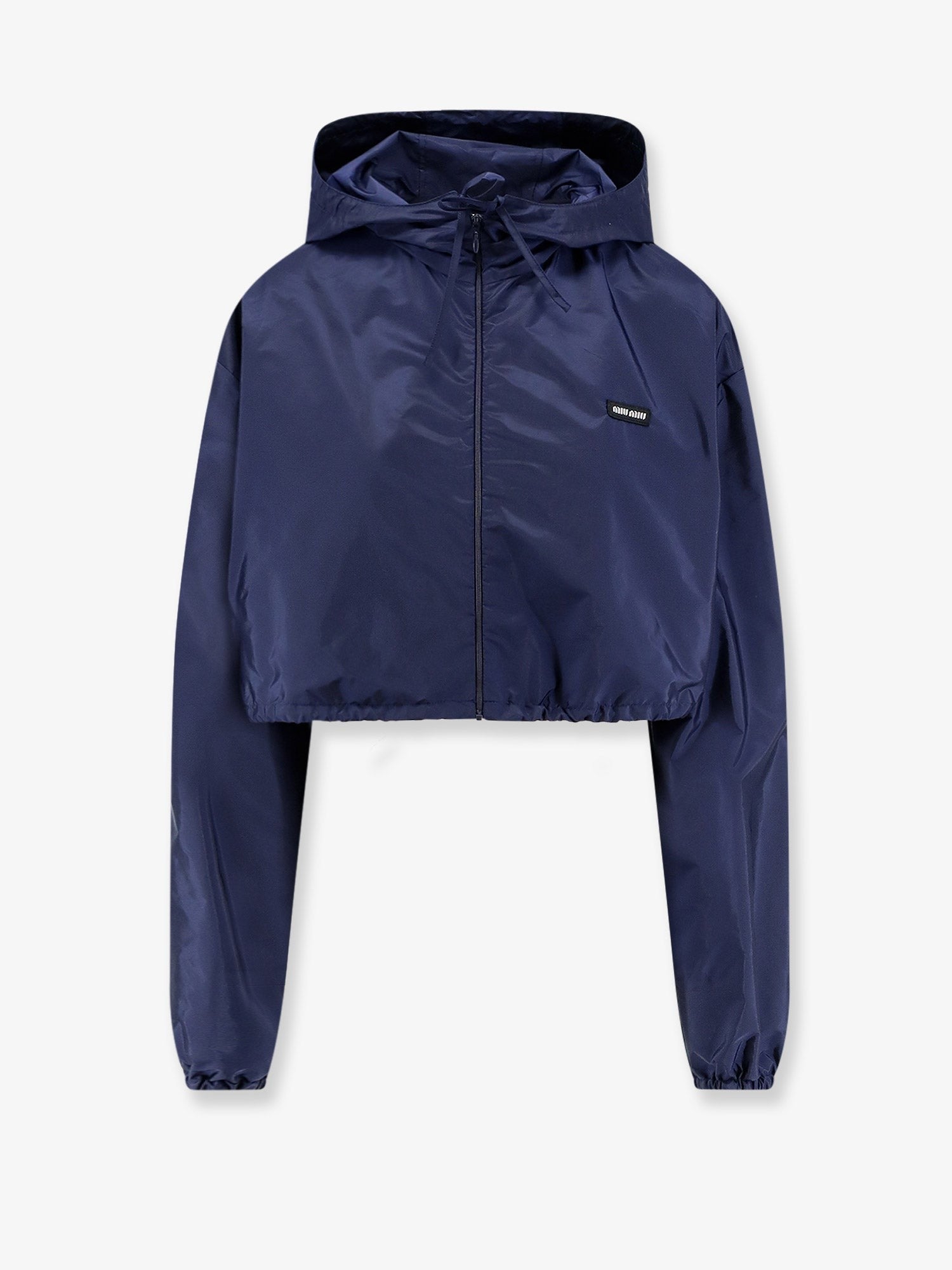 Miu Miu Women's Cropped Recycled Nylon Jacket Blue