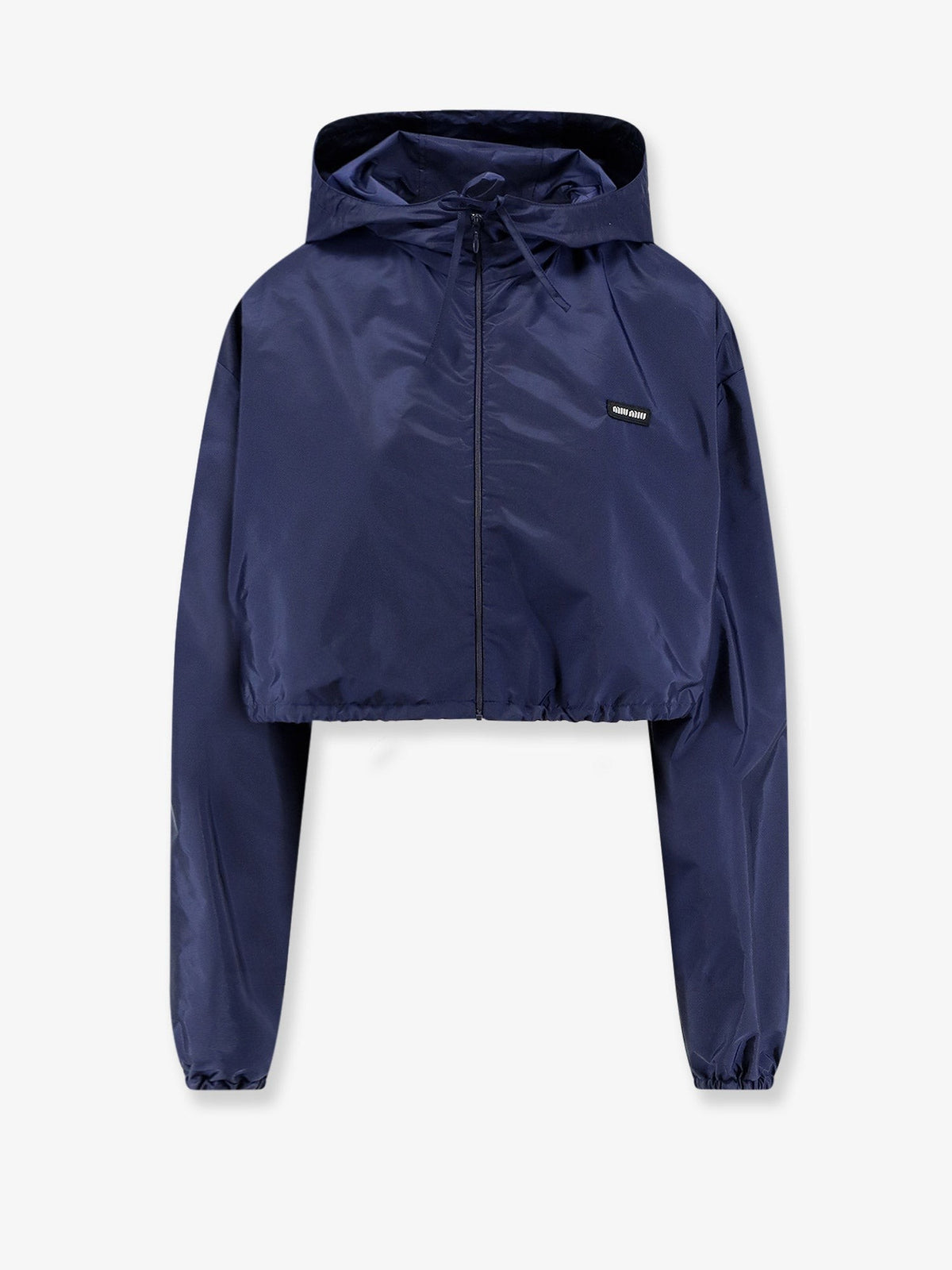 Miu Miu Women's Cropped Recycled Nylon Jacket Blue