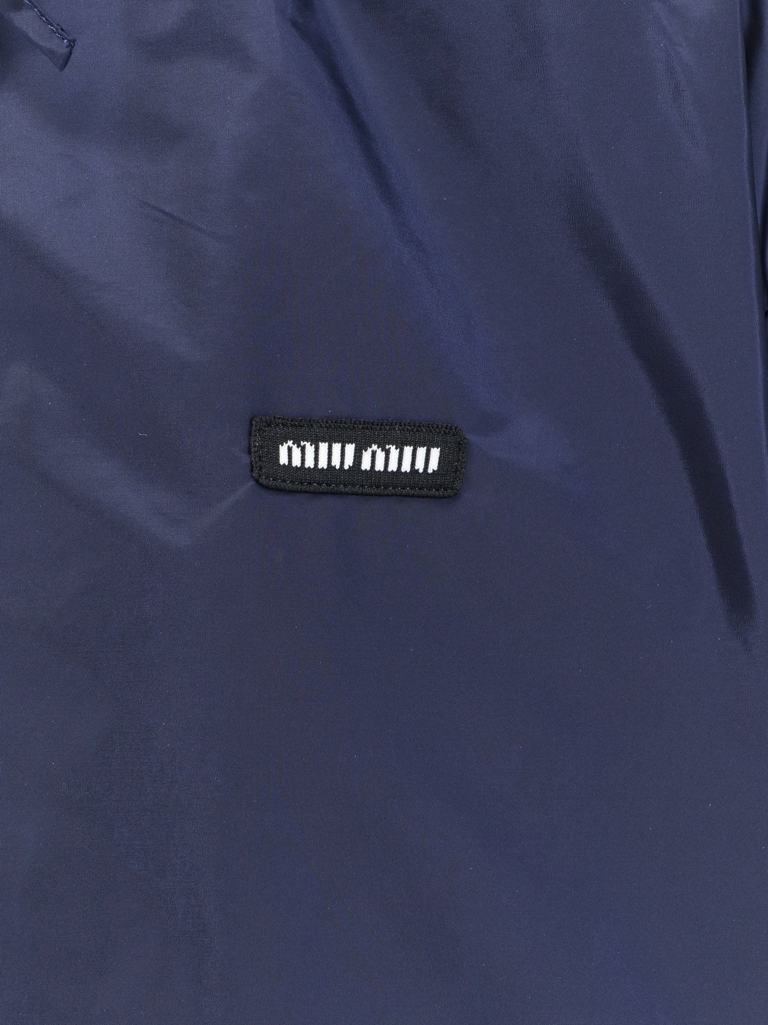 Miu Miu Women's Cropped Recycled Nylon Jacket Blue
