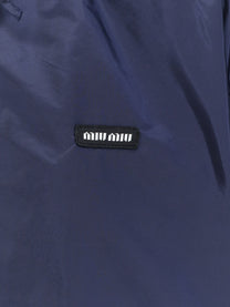 Miu Miu Women's Cropped Recycled Nylon Jacket Blue
