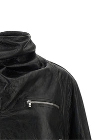 Rick Owens Cropped Scarf Flight Jacket Black
