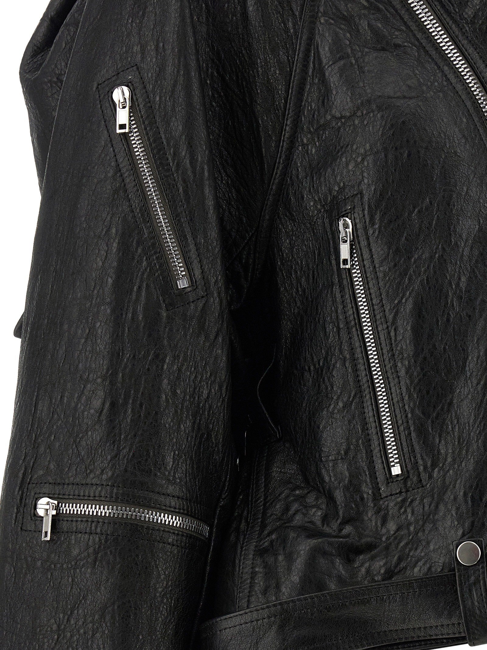 Rick Owens Cropped Scarf Flight Jacket Black