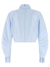 Elisabetta Franchi Cropped Shirt Blue