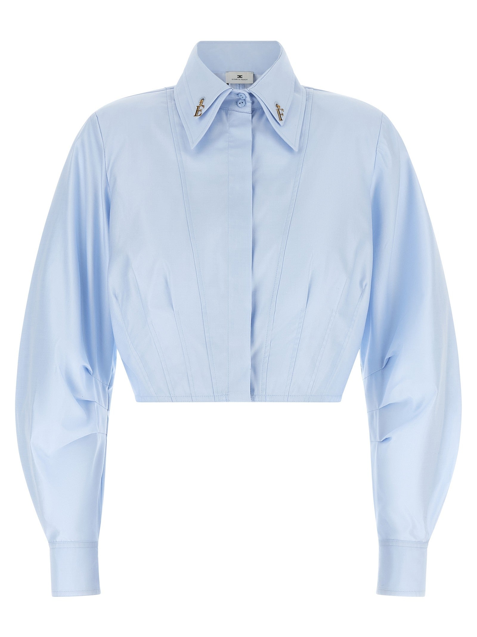 Elisabetta Franchi Cropped Shirt Blue