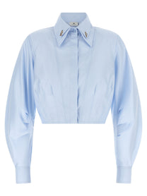 Elisabetta Franchi Cropped Shirt Blue