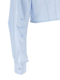 Elisabetta Franchi Cropped Shirt Blue