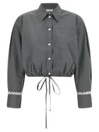 Ganni Cropped Shirt Grey
