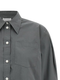 Ganni Cropped Shirt Grey