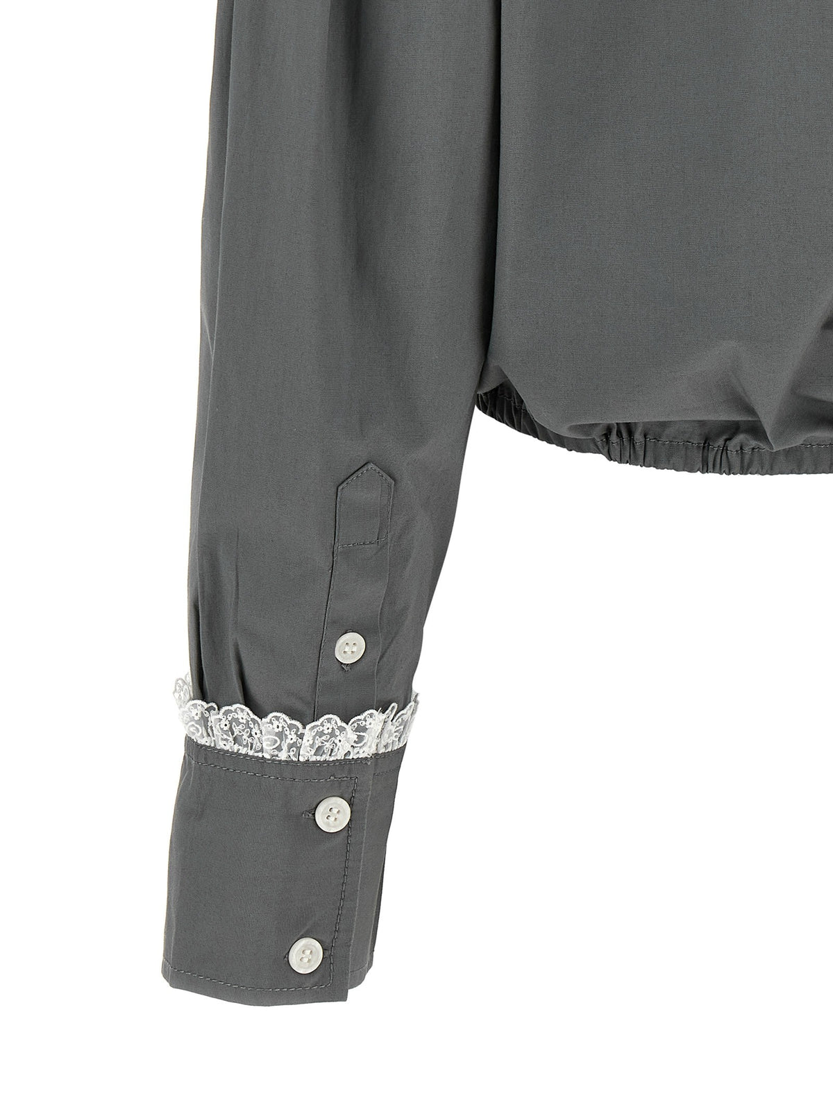 Ganni Cropped Shirt Grey, view 4