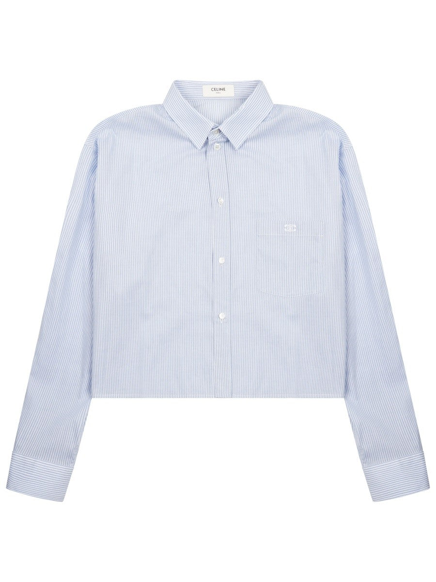 Celine Women's Cropped Shirt Blue