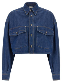 Versace Cropped Shirt Blue