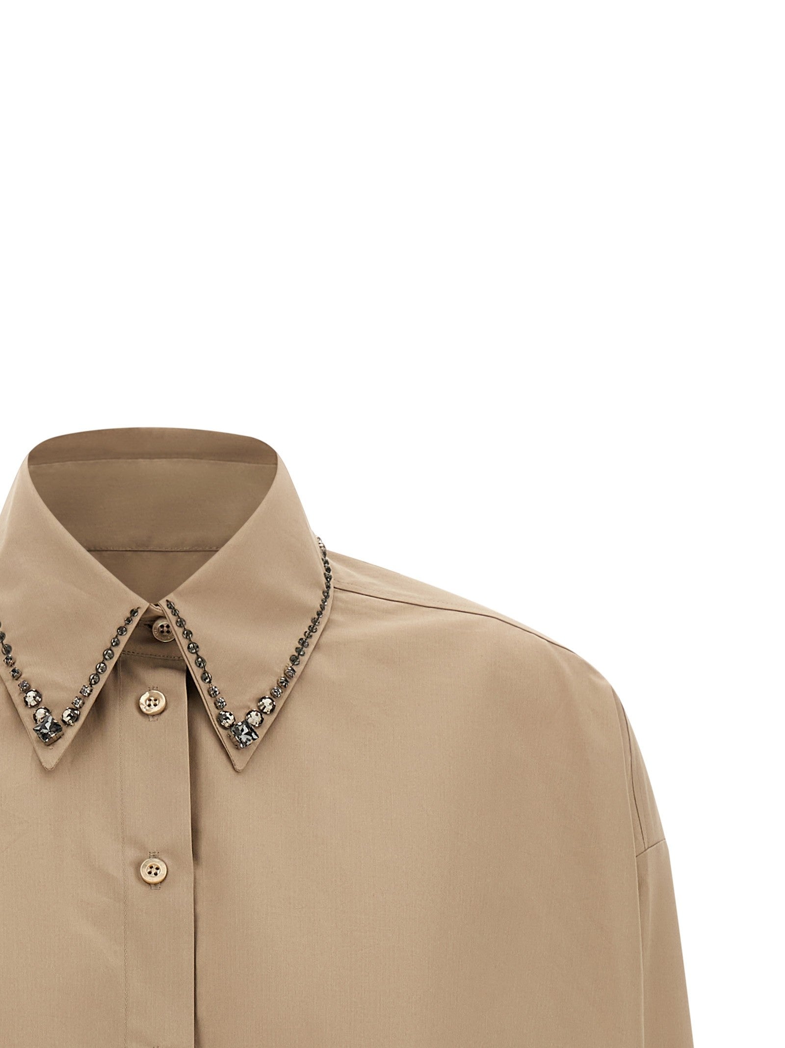 Fabiana Filippi Cropped Shirt Beige