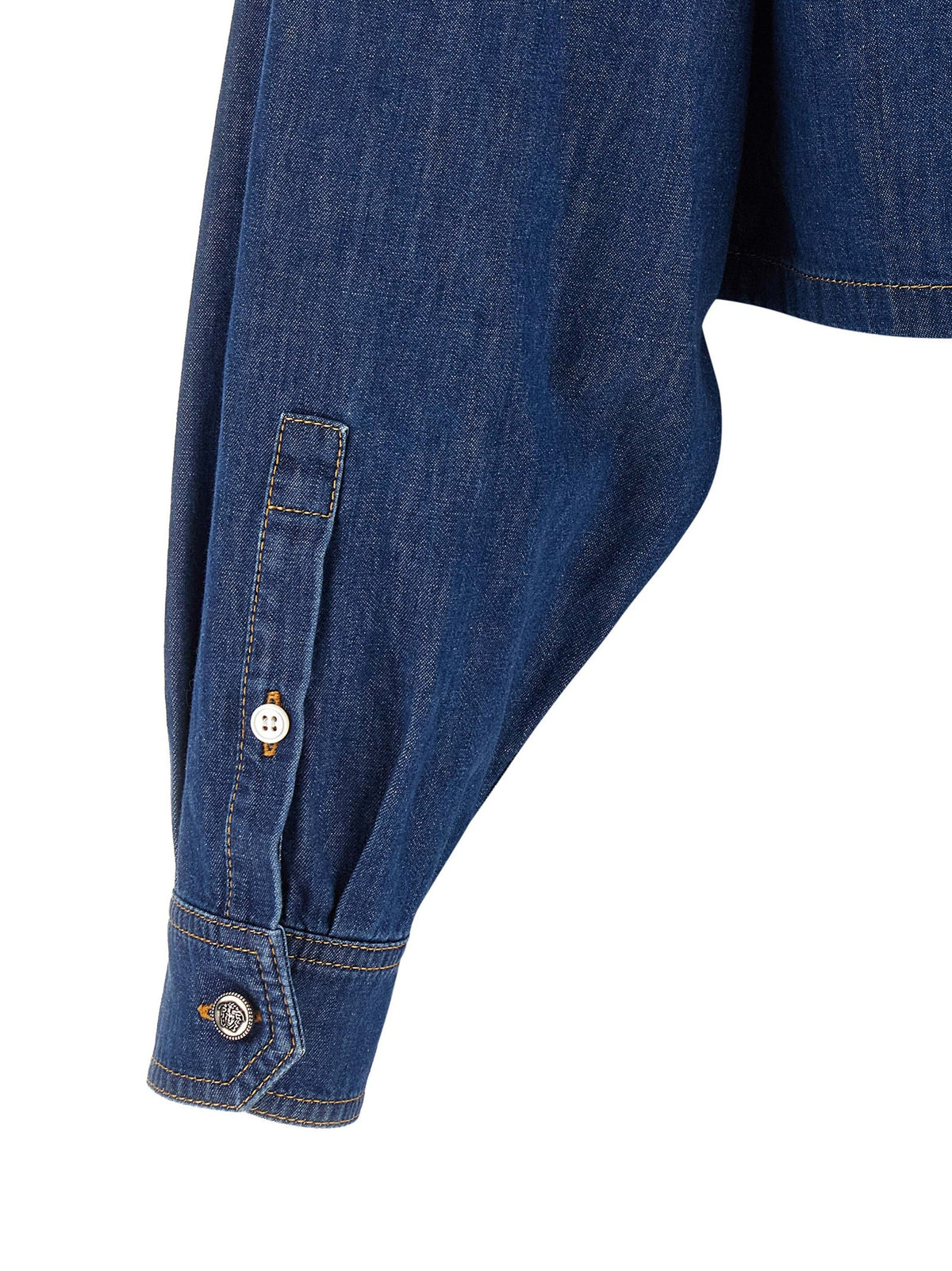 Versace Cropped Shirt Blue, view 4