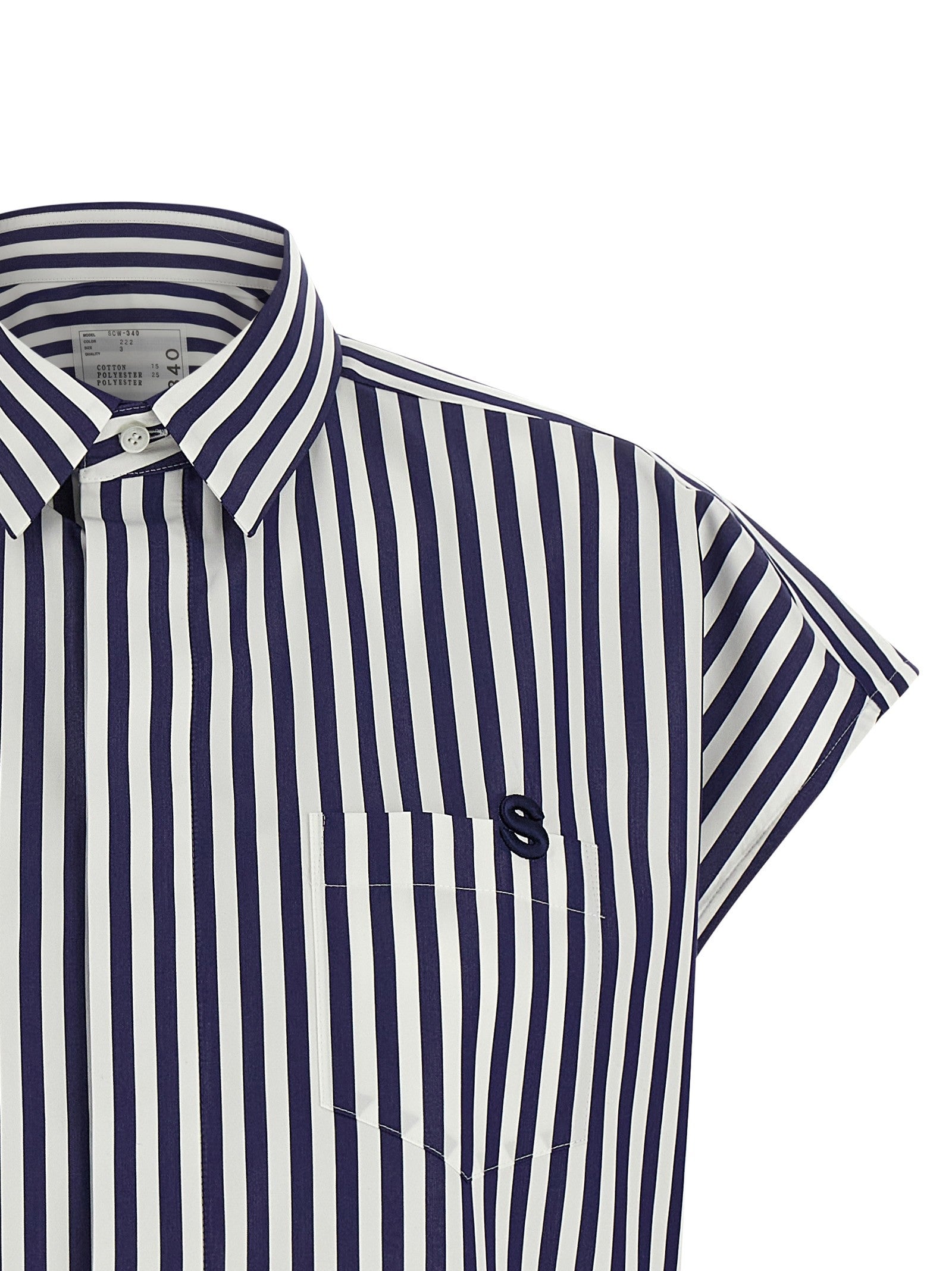 Sacai Cropped Shirt Blue