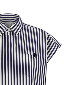 Sacai Cropped Shirt Blue