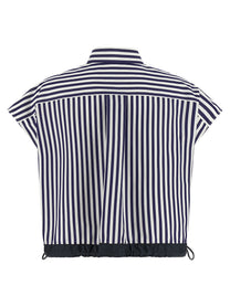 Sacai Cropped Shirt Blue