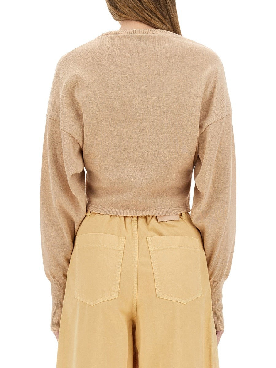 Alysi Women's Cropped Shirt Beige Alysi