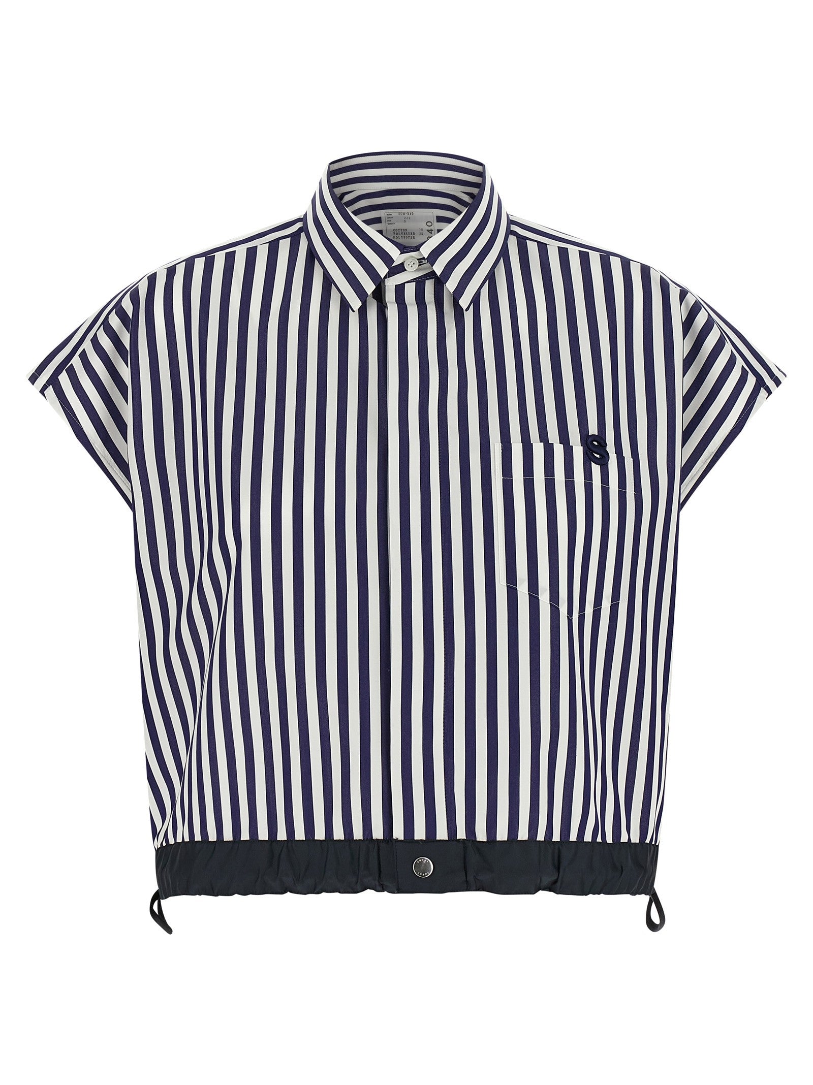 Sacai Cropped Shirt Blue