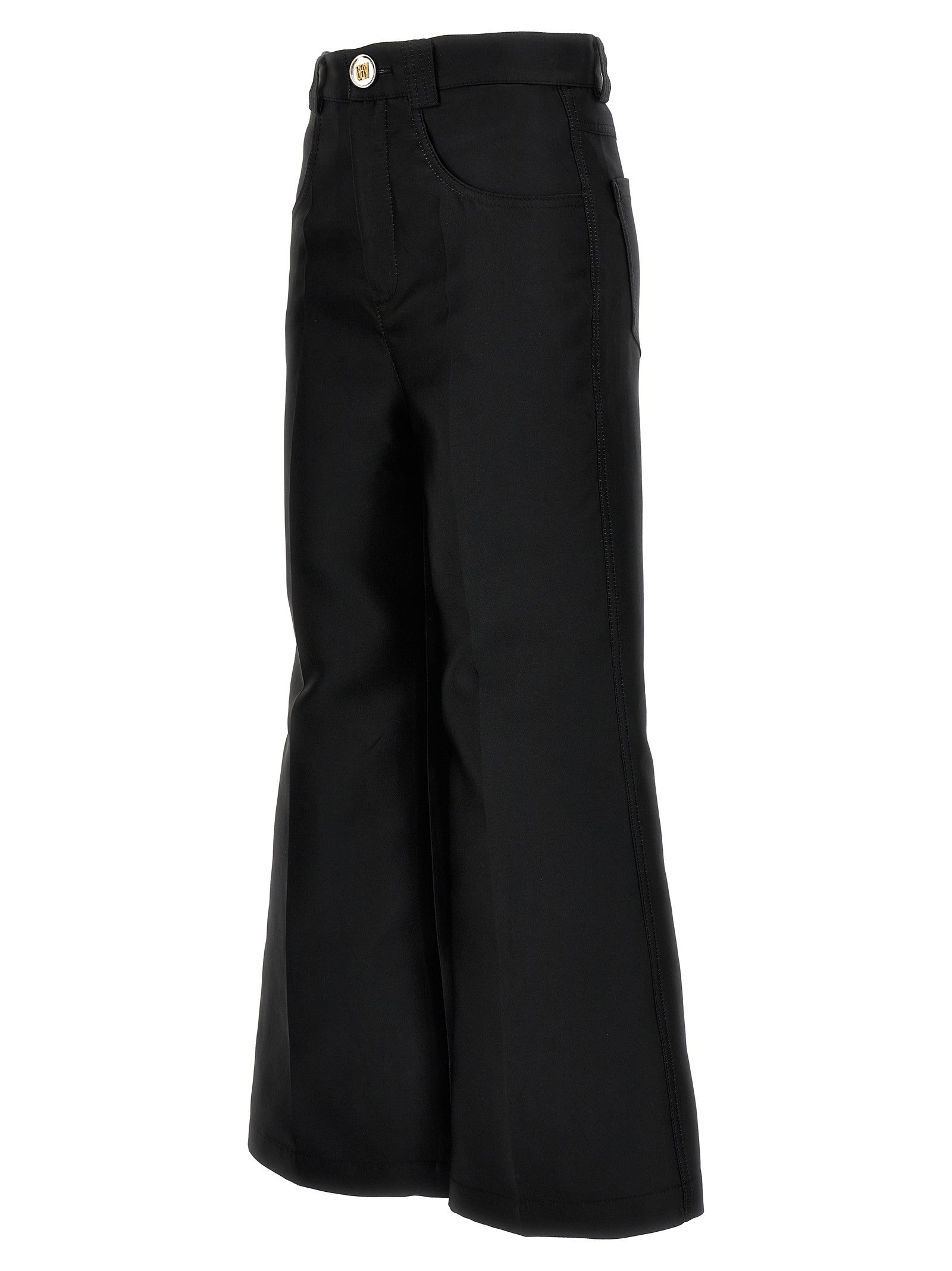 Giambattista Valli Cropped Silk Blend Pants Black