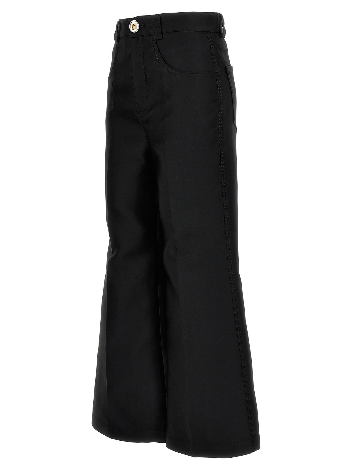Giambattista Valli Cropped Silk Blend Pants Black, view 3
