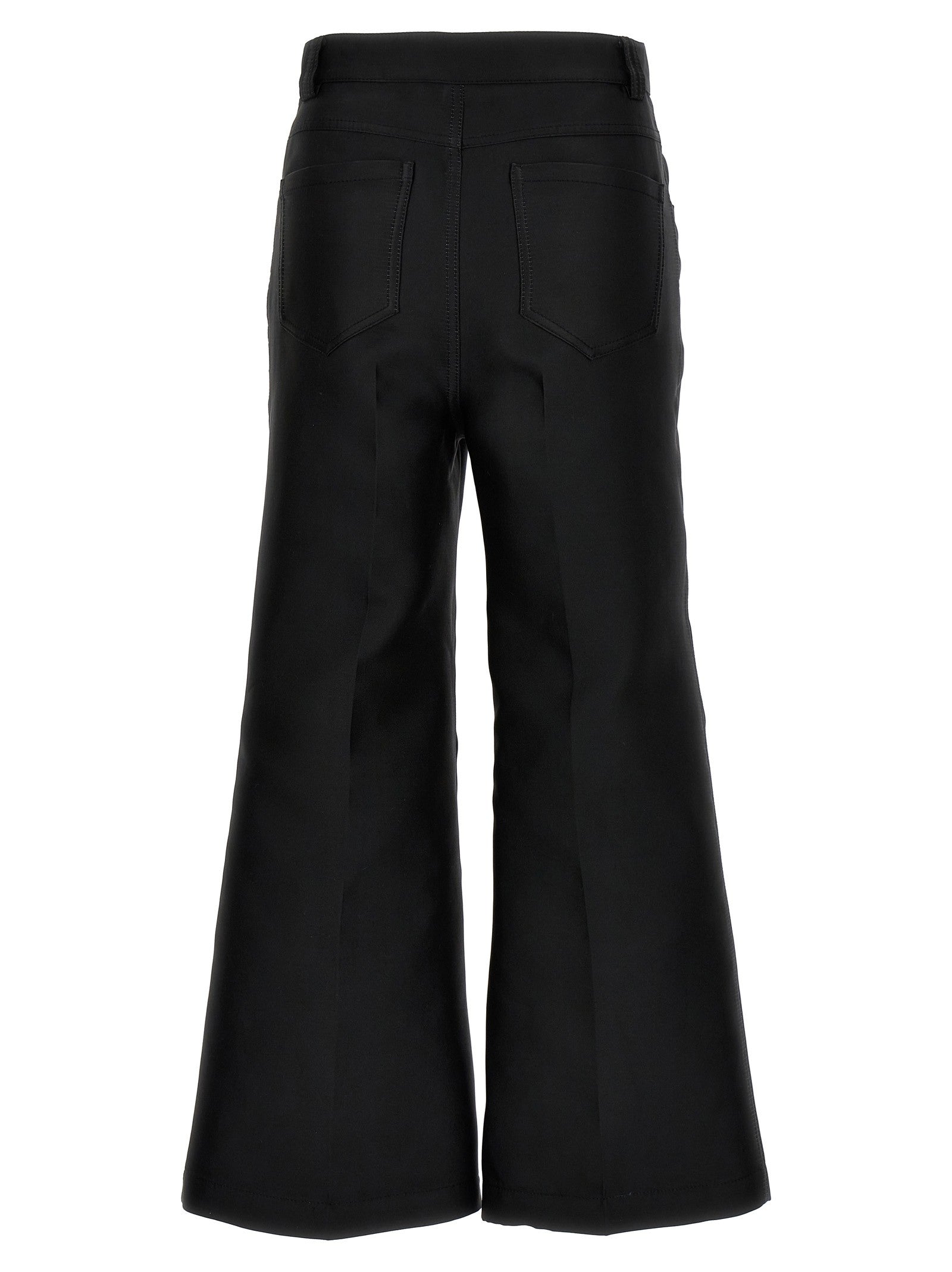 Giambattista Valli Cropped Silk Blend Pants Black