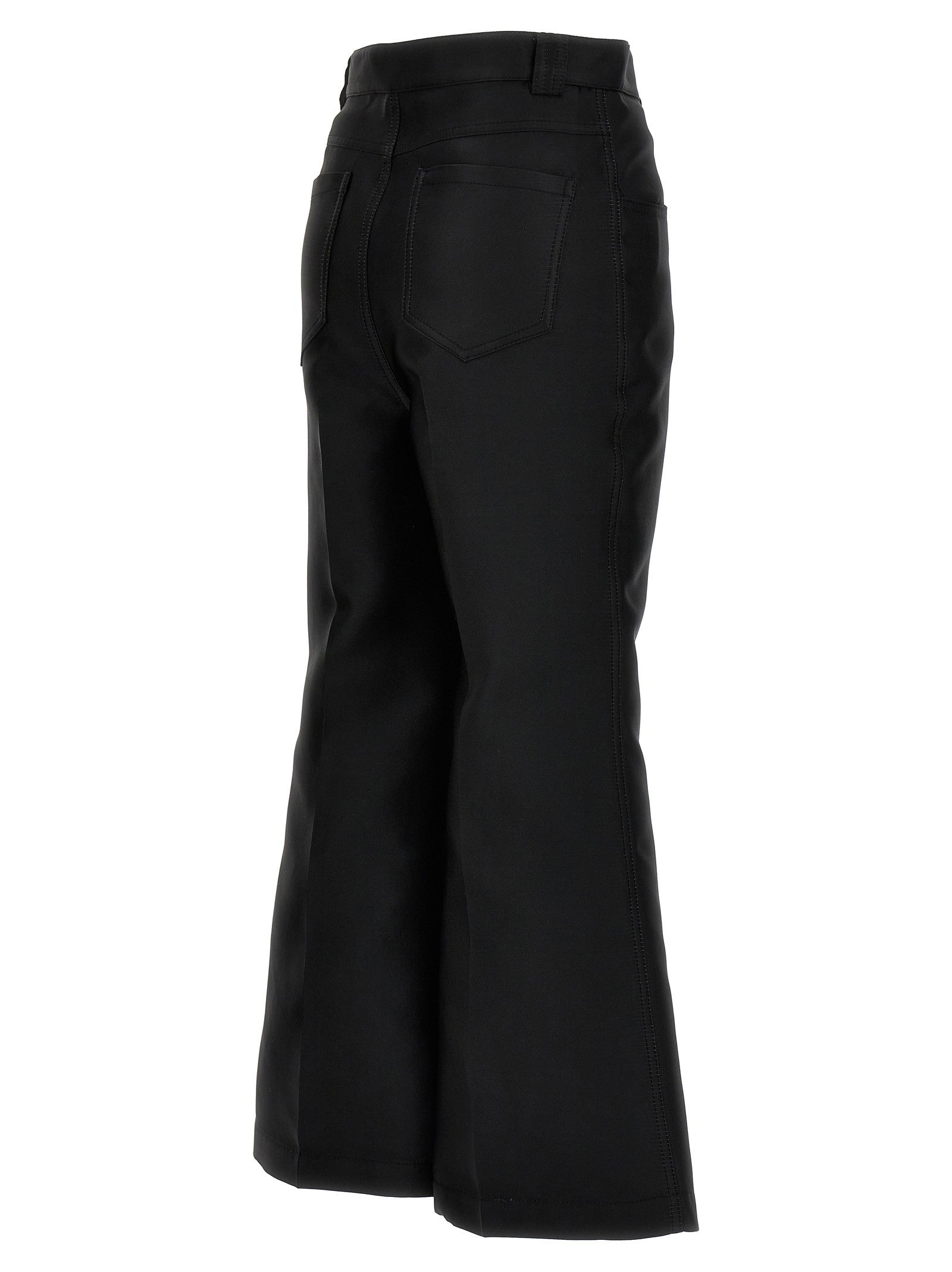 Giambattista Valli Cropped Silk Blend Pants Black
