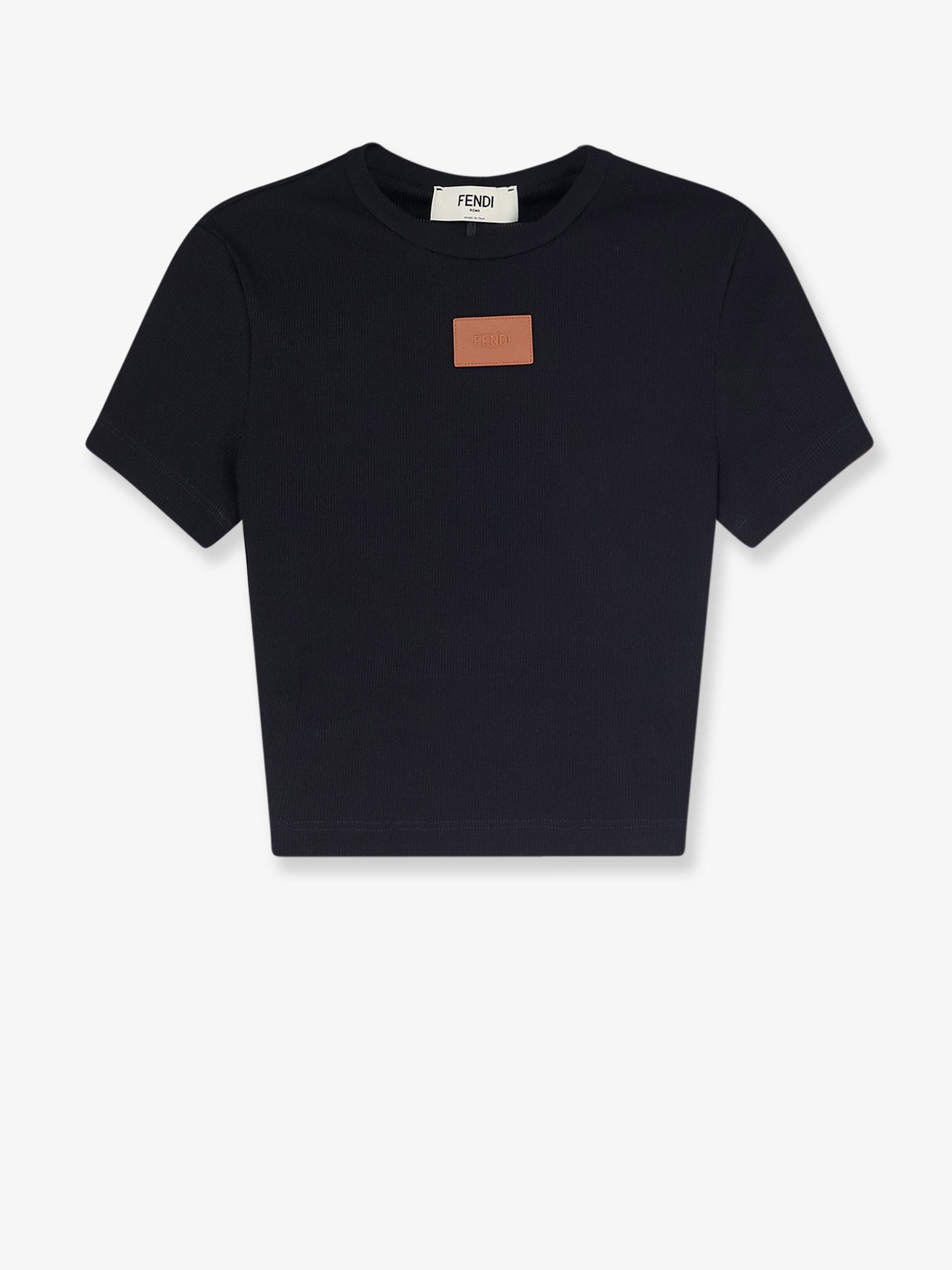 Fendi Women's Cropped Stretch Cotton Shirt Black