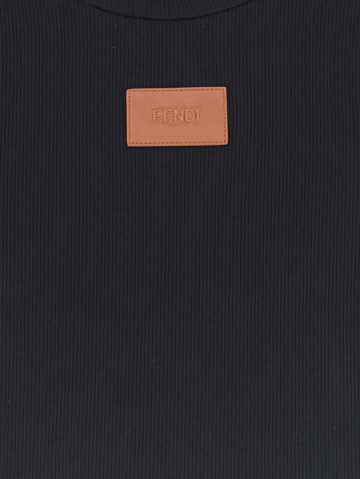 Fendi Women's Cropped Stretch Cotton Shirt Black