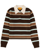 Guest In Residence Women's Cropped Stripe Rugby Polo Shirt Multicolor