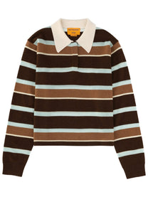 Guest In Residence Women's Cropped Stripe Rugby Polo Shirt Multicolor