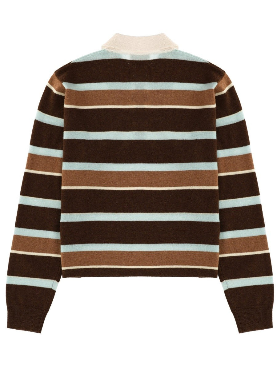 Guest In Residence Women's Cropped Stripe Rugby Polo Shirt Multicolor