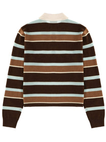 Guest In Residence Women's Cropped Stripe Rugby Polo Shirt Multicolor