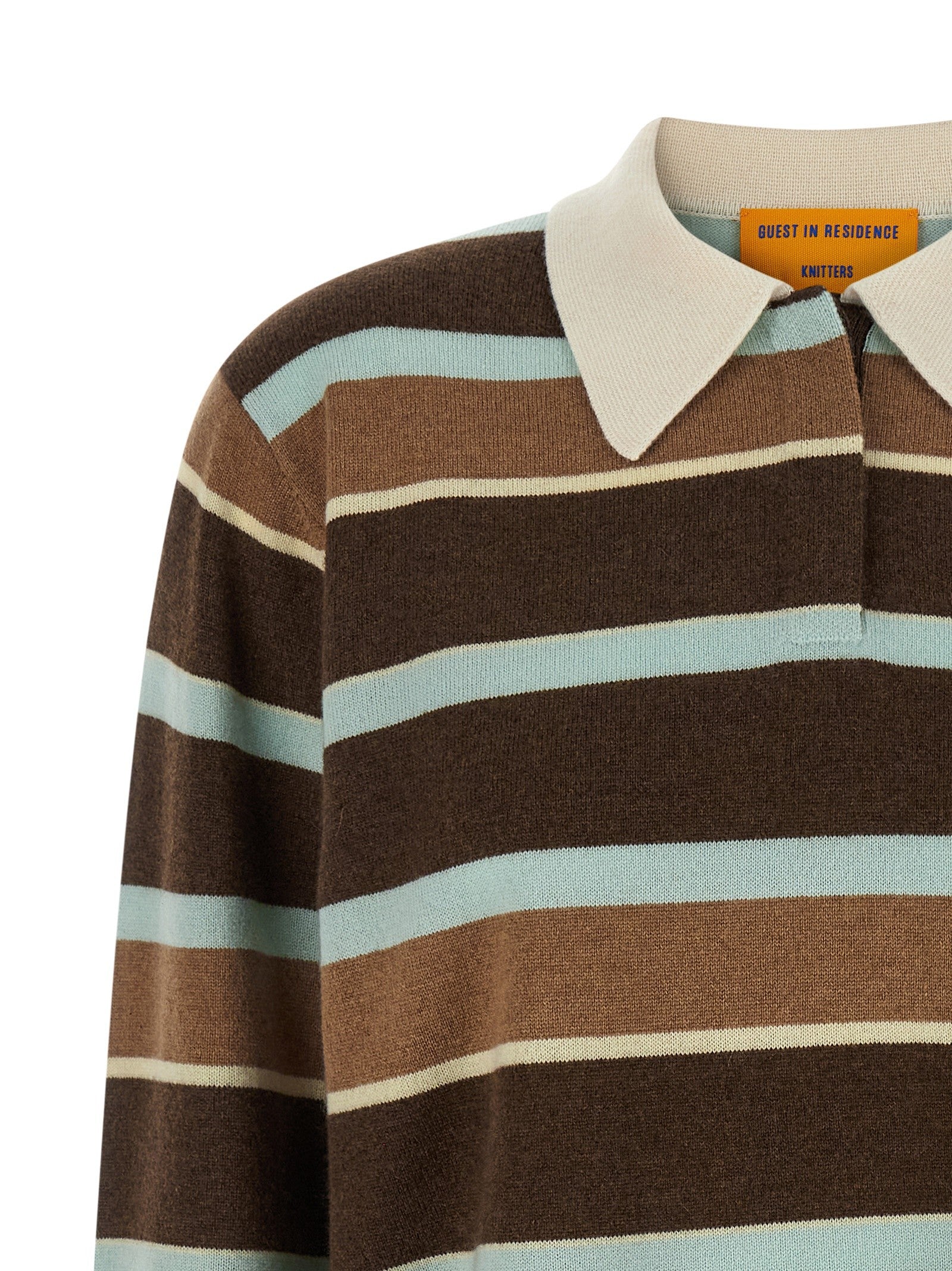 Guest In Residence Cropped Stripe Rugby Sweater Gold