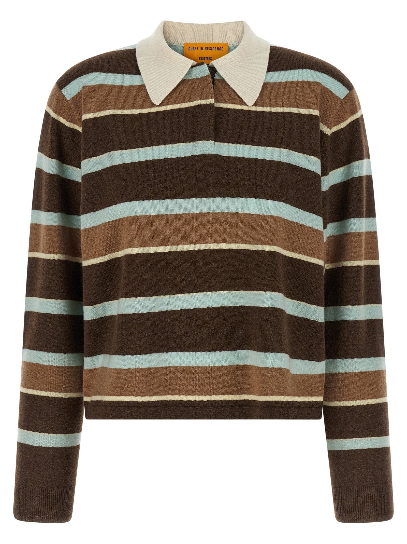 Guest In Residence Cropped Stripe Rugby Sweater Gold