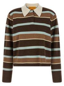 Guest In Residence Cropped Stripe Rugby Sweater Gold