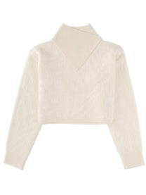 Boss Women's Cropped Sweater White