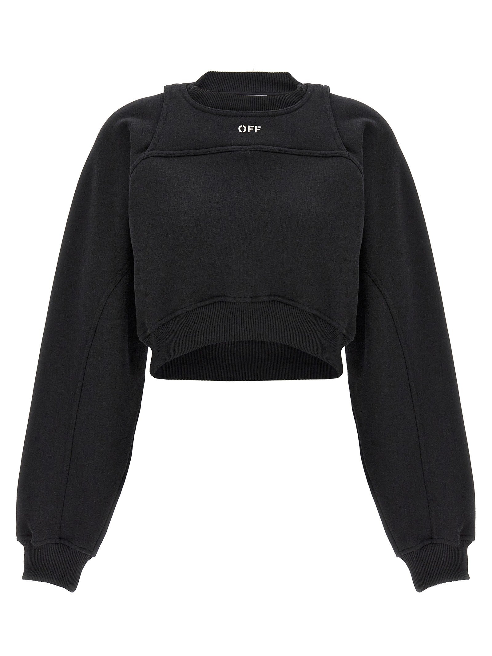 Off-White Cropped Sweatshirt White