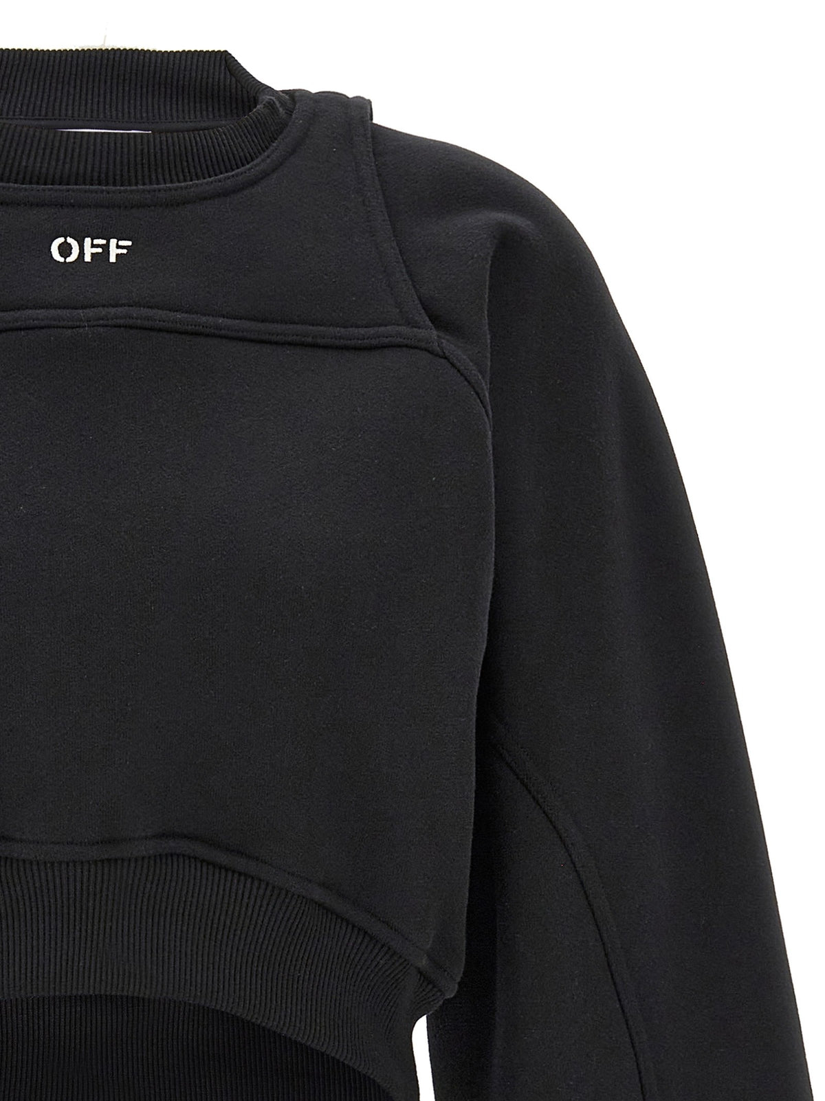 Off-White Cropped Sweatshirt White, view 3