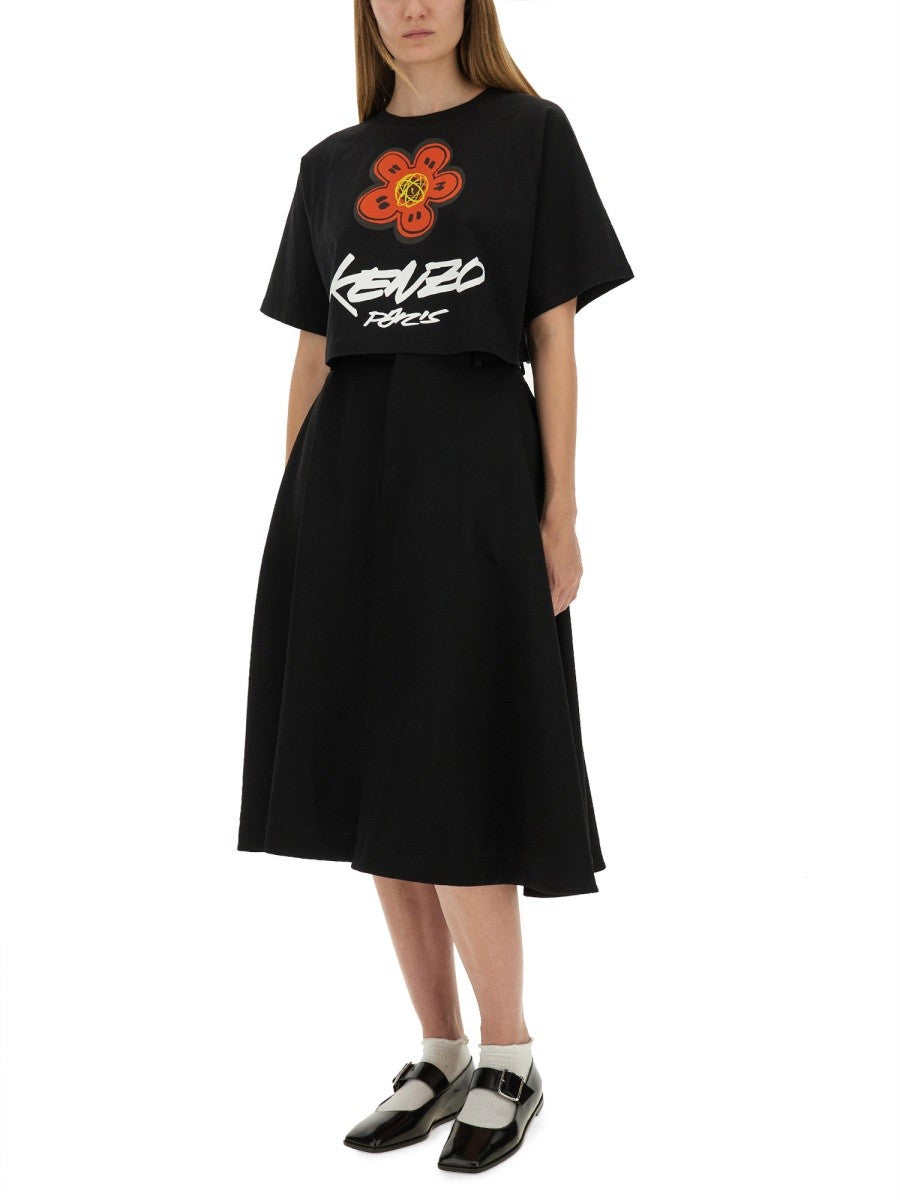 Kenzo Women's Cropped Shirt Futura Black