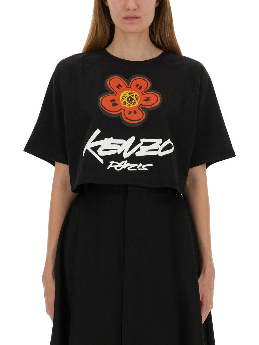 Kenzo Women's Cropped Shirt Futura Black