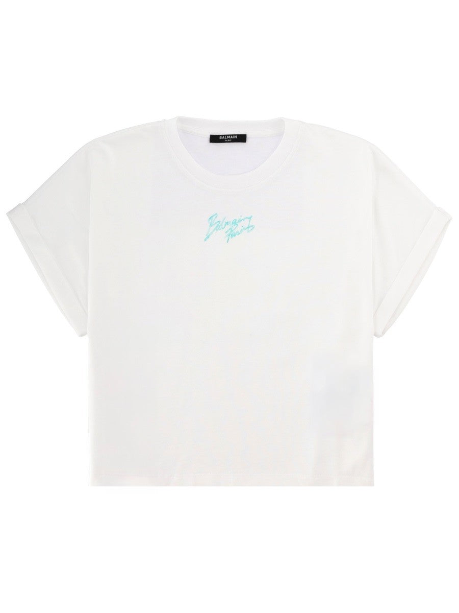 Balmain Women's Cropped Shirt White