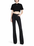 Off-White Women's Cropped Shirt Black, view 2