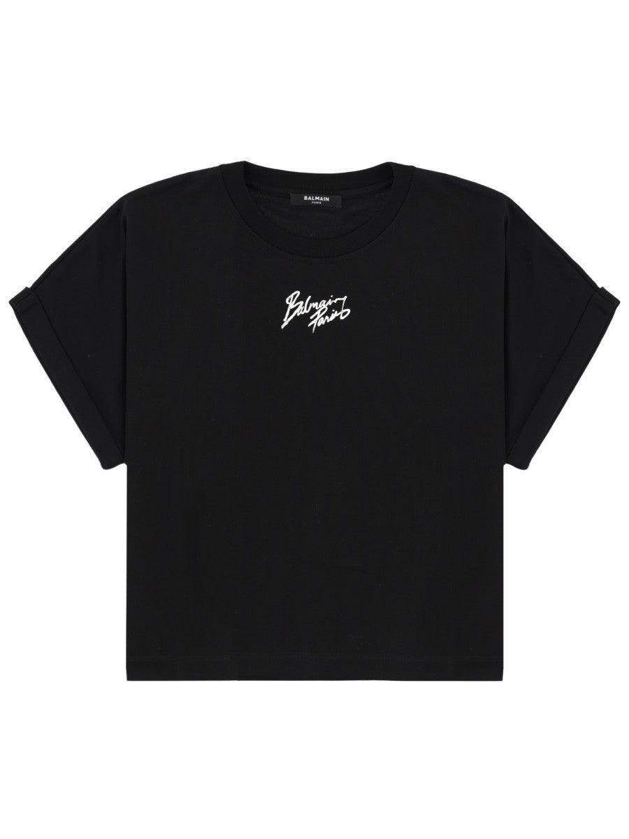 Balmain Women's Cropped Shirt Black