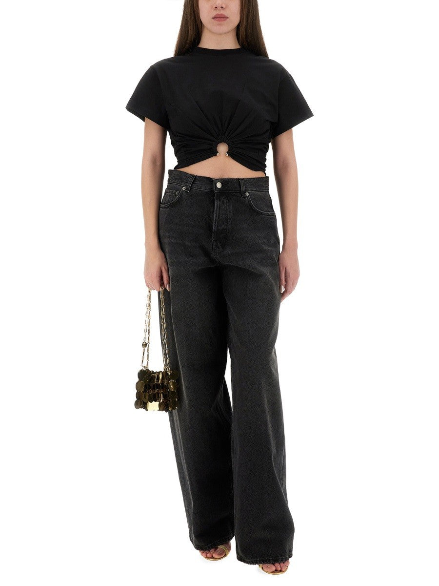 Rabanne Women's Shirt Cropped Black, view 2
