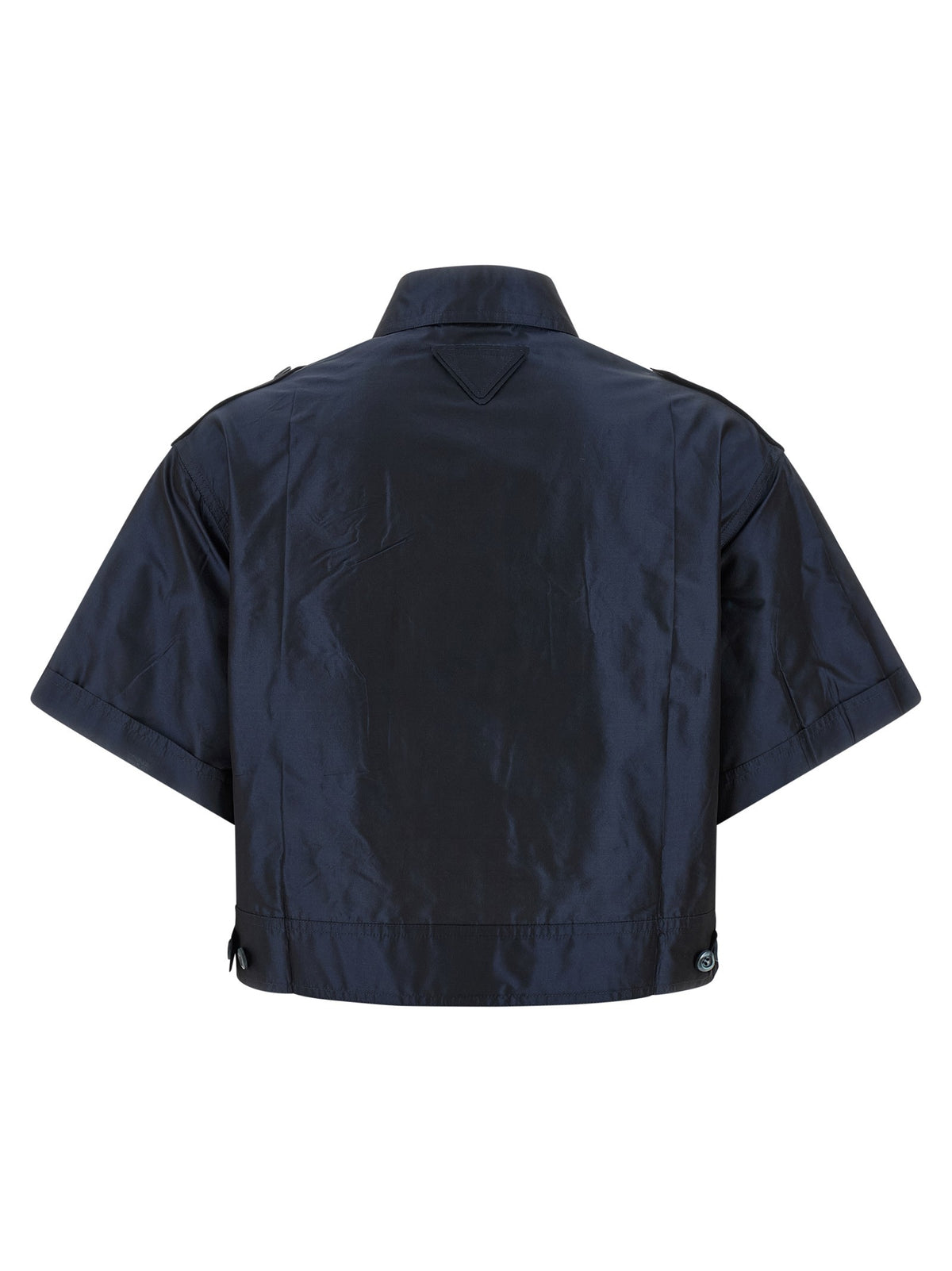 PRADA Cropped Taffeta Shirt Blue, view 2