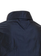 PRADA Cropped Taffeta Shirt Blue, view 4