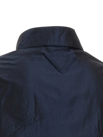PRADA Cropped Taffeta Shirt Blue