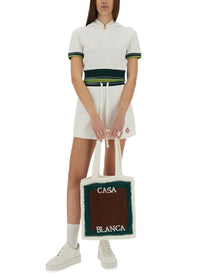 Casablanca Women's Cropped Tennis Shirt White