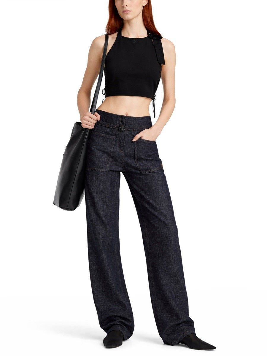 courrèges Women's Cropped Top Black
