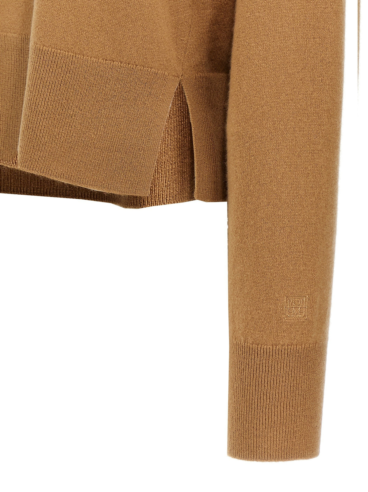 Toteme Cropped Turtleneck Turtleneck Sweater Beige, view 4